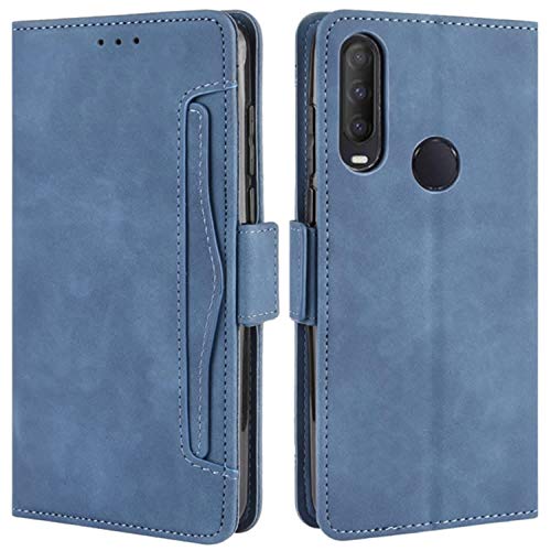 HualuBro Handyhülle für Alcatel 3L 2020 Hülle, Alcatel 1V 2020 Hülle, Alcatel 1S 2020 Hülle Leder, Flip Hülle Cover Stoßfest Klapphülle Handytasche Schutzhülle Tasche (Blau)