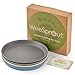 WeeSprout Bamboo Plates, Set of 4, Kid-Sized Dinnerware, Dishwasher Safe Melamine Dishware (Blue, Green, Gray, & Beige, Without Lids)