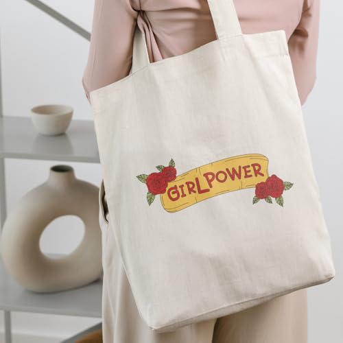 Image of Roundsun Cotton Canvas Vertical Tote Bag With Main Zipper Closure & Inner Pocket Size 16 Height 14 Width 3.5 Base |300 GSM Cloth|Shopping /Grocery Multi-Purpose Bag