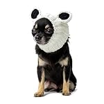 Zoo Snoods Dog Costume- Warm No Flap Ear Wraps for Dogs, Kungfu Panda Dog Snood, Small Dog Costume for Halloween, Christmas & New Year, Soft Yarn Dog Quiet Ears Covers (Small)