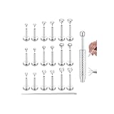 YADOCA 18G Piercing Tragus Acier Chirurgical Hypoallergénique Boucles d'Oreilles Femme Dos Plat Argent Percing au Nez Filetage Intérieur Piercing Labret Levre Helix Oreille 6/8/10mm