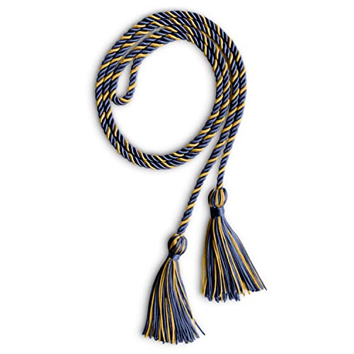 Image of Endea Graduation Single Honor Cord Two-Color (Navy Blue /Antique Gold)