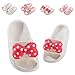 Badelatschen Kinder Flache Sommer Hausschuhe Jungen Mädchen Dusch Badeschuhe Strand Pantoletten Slippers Eltern-Kind Sandalen Leicht Anti-rutsch Badeschlappen Schleife Rot 34 (Etikettengröße 220mm)