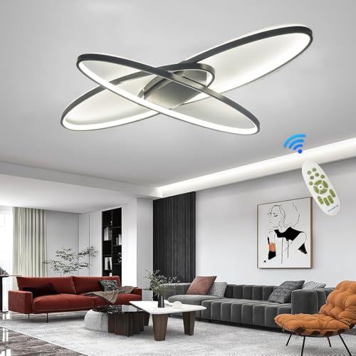 Lustre LED 3000K-6000K plafonnier dimmable avec télécommande