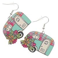 VALICLUD Cute Cartoon Rv Dangle Earrings for Women Lightweight Camping Car Design Unique Party Accessory for Everyday Wear