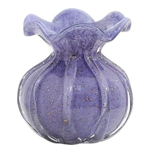 Jarrón de Mesa, jarrón de Vidrio de Colores for Flores, Sala de Estar, Porche, Mesa, jarrón pequeño, arreglo Floral hidropónico Personalizado de Moda, Centro de Mesa(17 * 14cm,Purple)