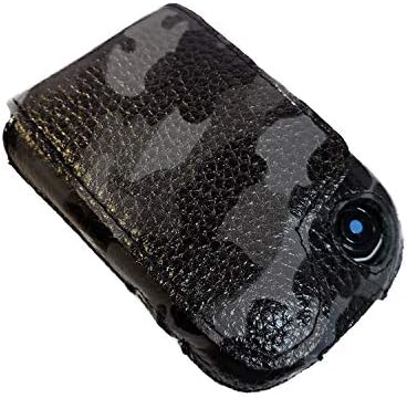 Freestyle Libre Abbott Reader Genuine Leather Protective Carrying Case with Clip and Carrying Handle Black (Camo)