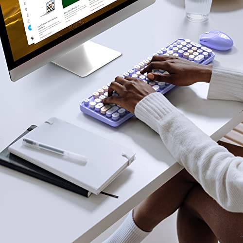 Image of Dilter Wireless Keyboard and Mouse Combo, 104 Keys Full-Sized Typewriter Keyboards, 2.4 GHz USB Receiver Plug and Play, for Windows, PC, Laptop, Desktop (Purple Colorful)