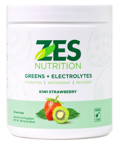 ZES Nutrition Greens + Electrolytes, Kiwi Strawberry Flavor, Vegan, Non-GMO,