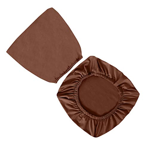 VOSAREA Office Chair Covers Stretch Computer Desk Chair Slipcovers Protector Removable Washable Chair Seat Cushion Protectors (Coffee) - Image 4
