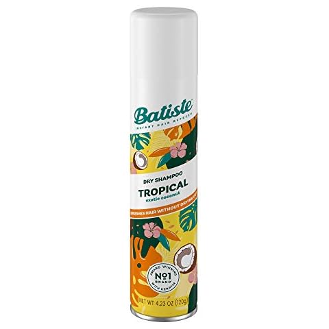 Batiste Dry Shampoo in Tropical 200ml, Coconut & Floral Fragrance, No Rinse Spray to Refresh Hair in Between Washes Cover