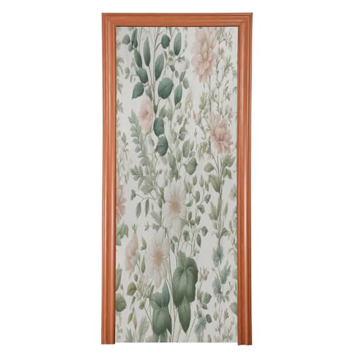 FLildon Jungle Leaves Door Cover Decoration, Party Accessory Porch Decor for Festive Ornament Room Door Covers 35 x 79 Inch