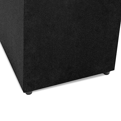 Puff Cubo Decorativo de Veludo para Sala - Preto