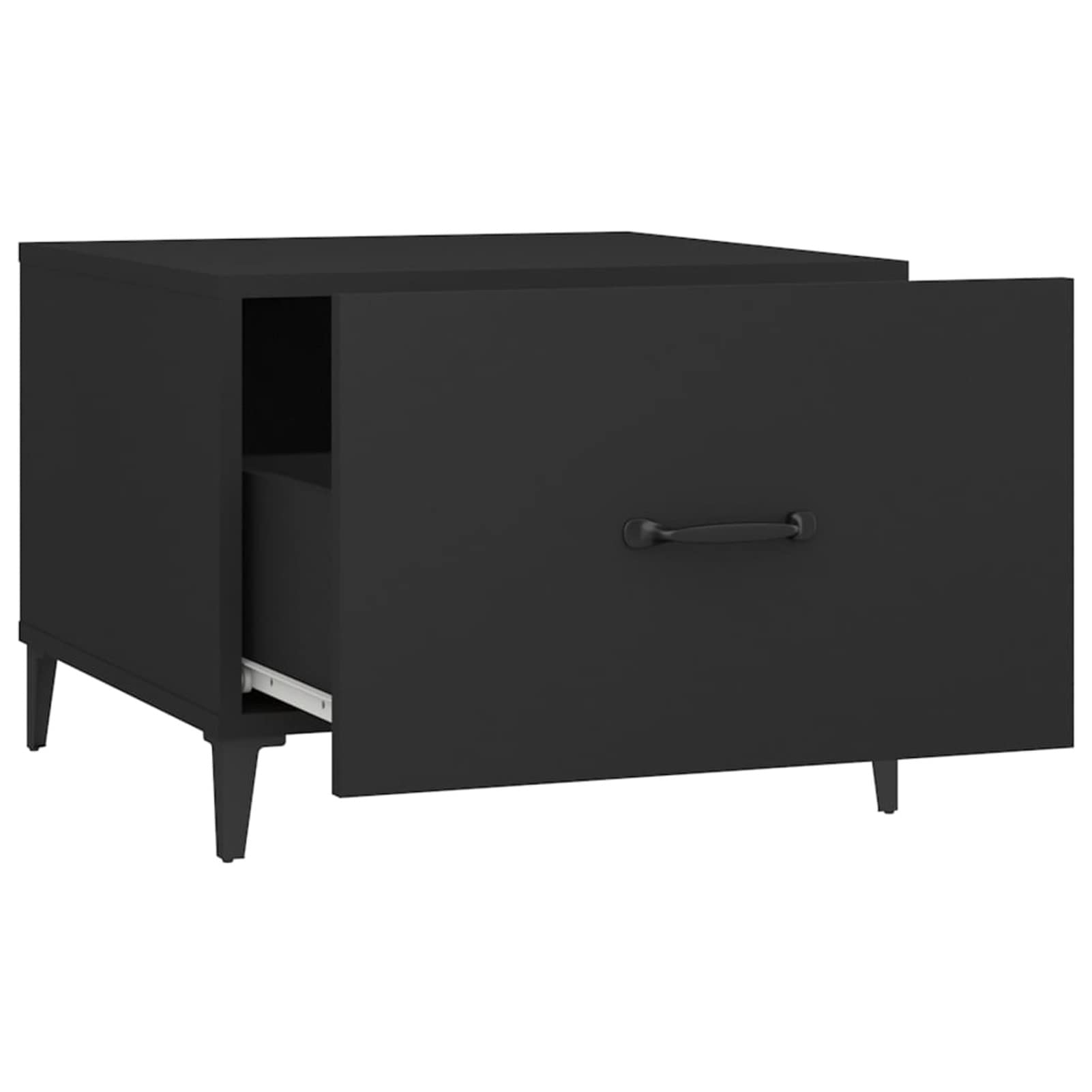 Homgoday Lot de 2 tables basses avec pieds en métal pour salon, salle de réception d'invités, chambre à coucher et mobilier de bureau Noir 50 x 50 x 40 cm