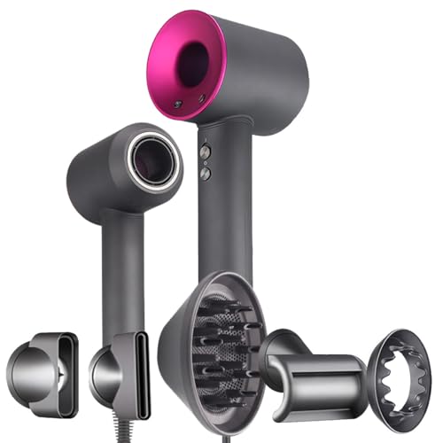 Secador de pelo profesional KLACK «Super Hair Dryer» de nueva generación, Concentrador, Difusor, Alisador y Soporte de pared, Tecnología Iónica, Silencioso, 3 velocidades, Frio y Calor