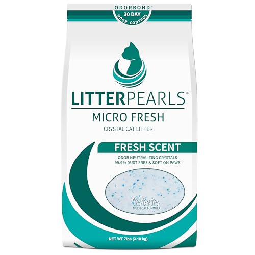Litter Pearls Micro Fresh Scented Non-Clumping Crystal Cat Litter with Odorbond, 7 lb