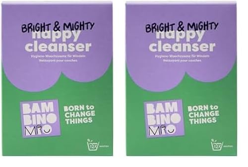 Bambino Mio, Bright & Mighty Nappy Cleanser Powder - Eco-Friendly, Non-Bio Chemical-Free Laundry Detergent, 750g 2 Pack