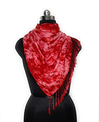 Image of Rayon Scarf for Men & Women | Lightweight Stole, Shawl & Wrap with Batik Design | All-Season Summer & Winter Wear | Soft & Breathable Fabric (28 x 72 inches)