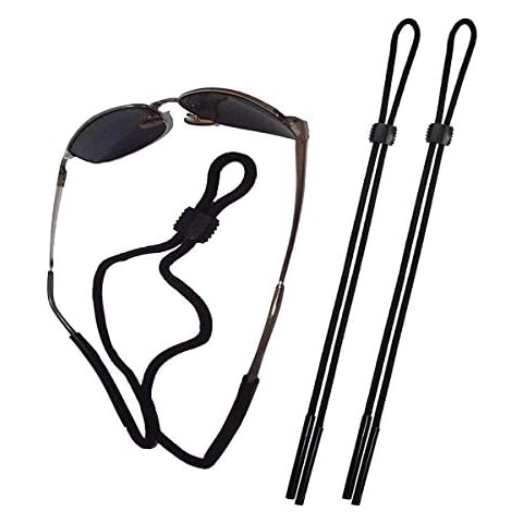Uooker 2 Pack Universal Eyewear Retainer Sports Sunglasses Reading Eyeglass Holder Straps, Safety Glasses Eyeglasses Neck Cord String Lanyard Strap for Women Men Kids Sports, Black Cover