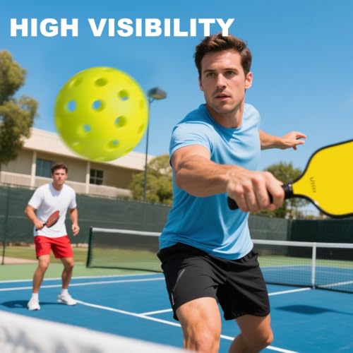 Image of 4 Pack Outdoor Pickleball Balls with Mesh Bag, Premium Pickle Balls with High Visibility, Consistent Flight & Reliable Bounce, 40 Holes Outdoor Pickleballs for Every Skill Level