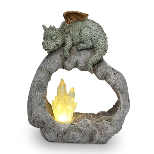 Tuzsocr Drache Gartenfigur mit LED Solar Laterne, Dinosaurier Essen Zwerge Gartenstatuen, Solar Dinosaurier Gartendeko, Lustige Zwerge Skulptur für Außen, Rasen, Hof, Terrasse, Fensterbank (Stil 3) Tuzsocr Drache Gartenfigur mit LED Solar Laterne, Dinosaurier Essen Zwerge Gartenstatuen, Solar Dinosaurier Gartendeko, Lustige Zwerge Skulptur für Außen, Rasen, Hof, Terrasse, Fensterbank (Stil 3)