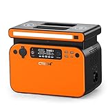CTECHi Generatore Solare Portatile 518Wh/500W, Centrale elettrica portatile con batteria LiFe PO4, 230V presa AC/DC/USB/Type-C per campeggio, giardino, camper, generatore di emergenza