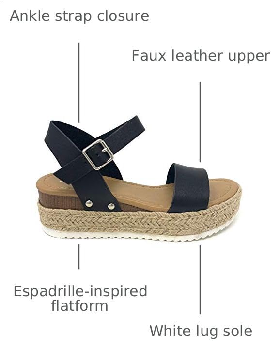 Image of Soda CLIP ~ Women Open Toe Ankle Strap Platform Espadrille Sandal