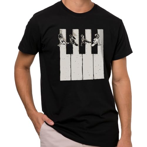 Pampling T-Shirt 100% Coton, Unisexe à Manches Courtes, Vêtements pour Hommes et Femmes en 5 Tailles, T-Shirt Noir, Modèle Music is The Way - Les Beatles, Paul McCartney, John Lennon, RIngo Starr, George Harrison Pampling T-Shirt 100% Coton, Unisexe à Manches Courtes, Vêtements pour Hommes et Femmes en 5 Tailles, T-Shirt Noir, Modèle Music is The Way – Image 3