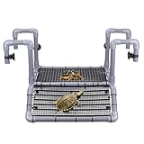 Large Turtle Basking Platform Hanging Turtle Tank Accessories Adjustable with DIY Climbing Ramp with PVC Pipes EggCrate,Turtle Elevated Basking Loft for Aquarium Tank 40/50/65/75/90 Gallon (Style B)