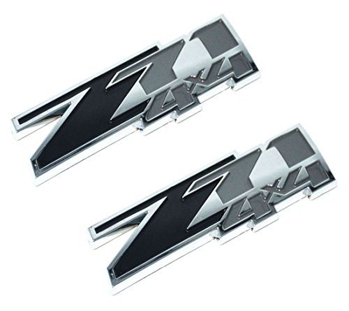 Image of Aimoll 2pcs Z71 4x4 Emblems Badges, 3D ABS Decal Emblems for Chevy GMC Silverado(Black Grey)