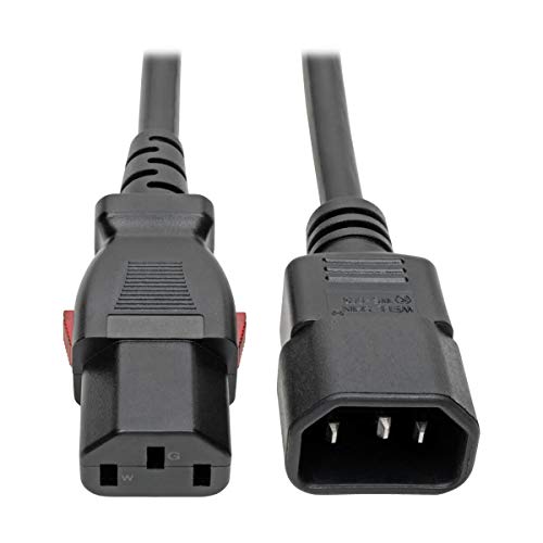 Tripp Lite 電源延長コード ケーブル C14 - ロック用 C13 M/F 18AWG 10A 10フィート - コンピューター サーバー プリンター モニター PDU UPS用 - 250 V AC電圧定格 - 10 A 電流定格 - ブラック