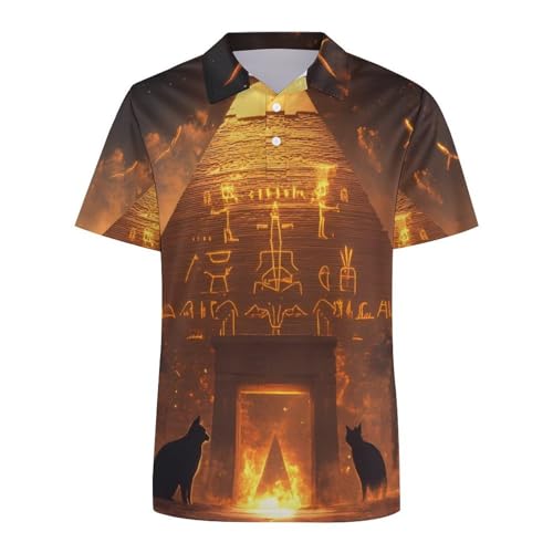 Polo de manga corta para mujer Black Cats Pyramids transpirable contra el calor 5