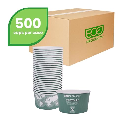 image for ECO PRODUCTS Compostable 12oz Lined Paper Food Bowls, Case of 500, Ren
