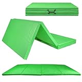FIXKRAFT Faltbare Turnmatte 240x120 GROß Weichbodenmatte Klappbar 5 cm Dicke Gymnastikmatte Sportmatte Fitnessmatte Rutschfest Yogamatte XXL Zuhause & Reise Klappmatratze (Grün)