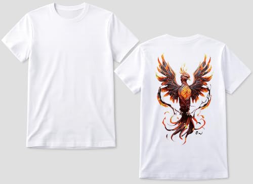 Image of I-Drip Phoenix Rising Fire Bird Graphic Printed Cotton Tee for Men & Women