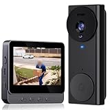 Bulevisiter Timbre de video inalámbrico con pantalla de 4,3 pulgadas, monitoreo inteligente de vídeo HD, audio...