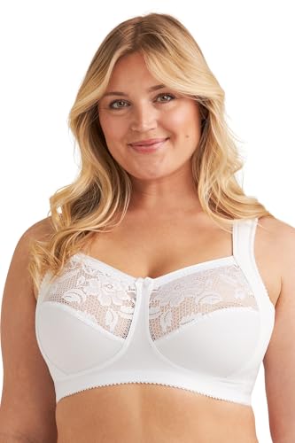Miss Mary of Sweden Lovely Lace Support Non-Wired Comfort Cotton Bra 42D White
