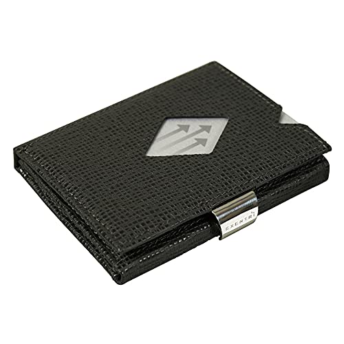 Preisvergleich Produktbild Exentri Wallet Kreditkartenetui echt Leder mit RFID Schutz, S, Mosaic Black [331]