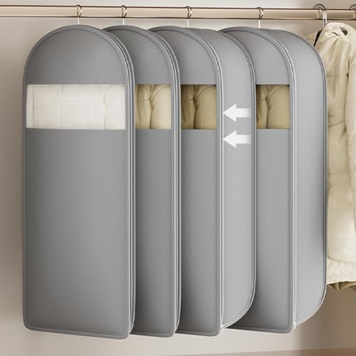 Closet Garment Bag | Dustproof Closet Clothes Storage Bags,Flexible Waterproof Space Saver Coat Dress Protector Storage Suit Cover for Hotel Dorm Home3