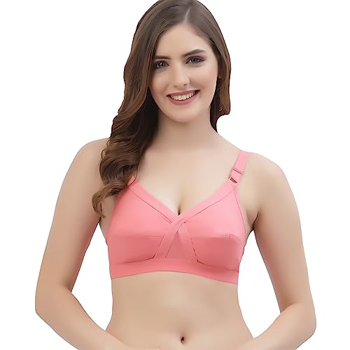 Image of Floret Women's Pure Cotton-Fabric Non Padded & Non-Wired Cut & Sew /Full Coverage Bra