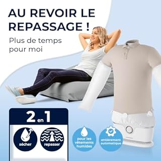 CLEANmaxx Appareil de repassage automatique de chemises pour sécher et défroisser les chemises et les chemisiers | Accessoire pour pantalons est inclusif | Innovante et douce aux vêtements
