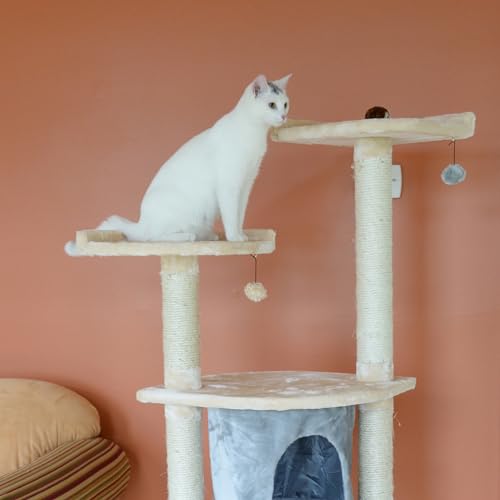 Árbol para gatos Armarkat A6401 34"x24"x64" Blanched Almond miniatura 6