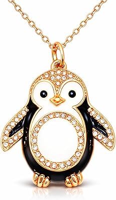 Zeraph Animal Pendant Necklace Penguin Theme