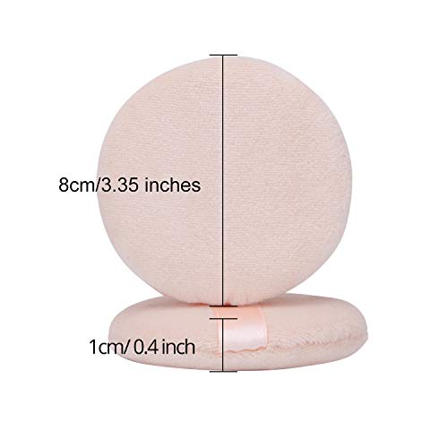 Senkary 8 Pack Soft Makeup Powder Puffs 3.35 Inch for Compacts, Loose Powder, Face Powder (Beige)