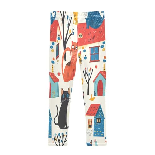 Toddler Girls Leggings Printed Yoga Pants Leggings Colorful Cat Horse for Kids2