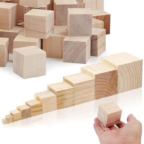 200 cubos de madera de 15 x 15 x 15 mm, bloques de madera pequeños, bloques de madera, bloques de madera, bloques de madera, para manualidades, manualidades, manualidades, decoración, números