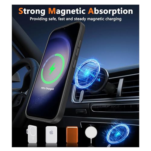 Image of SIZUKA Samsung S23 Magsafe Hard Back Case | Matte Design & 360 Protection | Military-Grade Samsung S23 Cover | Strong Magnet Back - Black