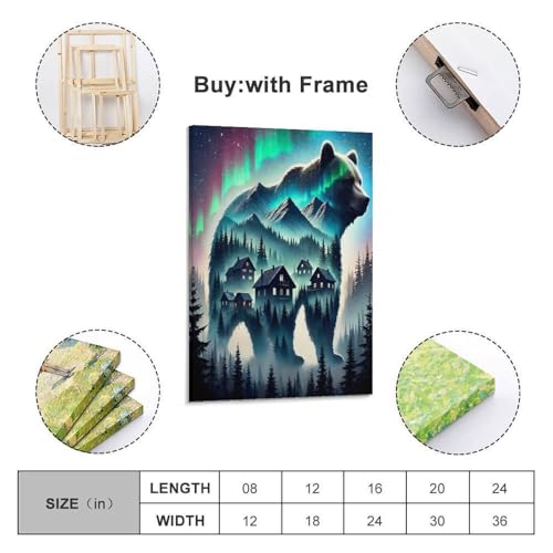 Tableau impression sur toile ours brun décoration murale salon - 2