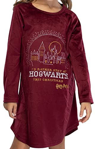 Harry Potter Nightgown I'd Rather Stay At Hogwarts This Christmas Girl's Pajamas3