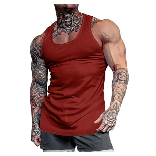 Camiseta regata masculina, cor sólida, gola redonda, para treino, secagem rápida, esportiva, emagrec